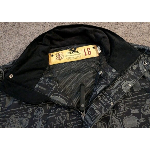 Grenade Fatigue Project All Over Print Black Snowboarding Jacket Men's Large - Picture 4 of 7